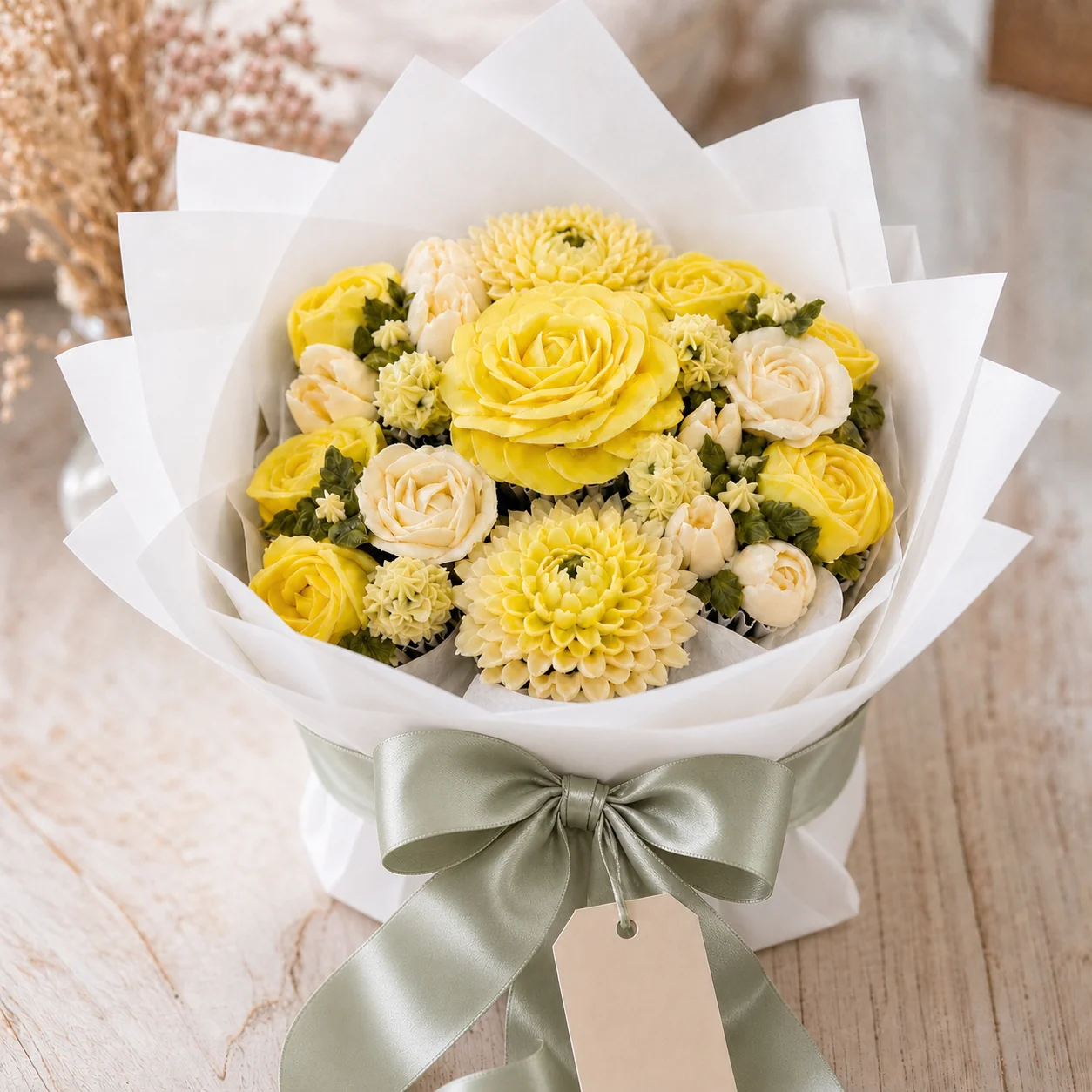 Premium floral cupcake bouquet by House of Sugar